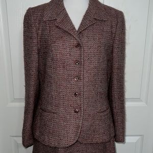 2 Piece Vintage Talbots Wool Blazer Skirt Suit Set